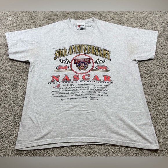 Chase Authentic NASCAR Vintage 50th Anniversary Grey Shirt Embroidered Large - Picture 1 of 6